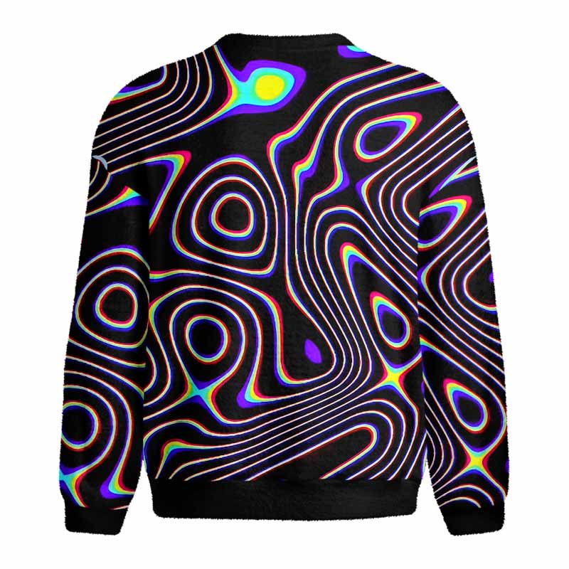 Soulisfree Psy Current – Liquid Energy Fuzzy Crewneck Sweater
