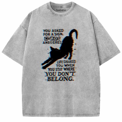 Soulisfree  Glitch cat’s life advice. Washed Tee