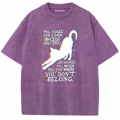 Soulisfree  Glitch cat’s life advice. Washed Tee
