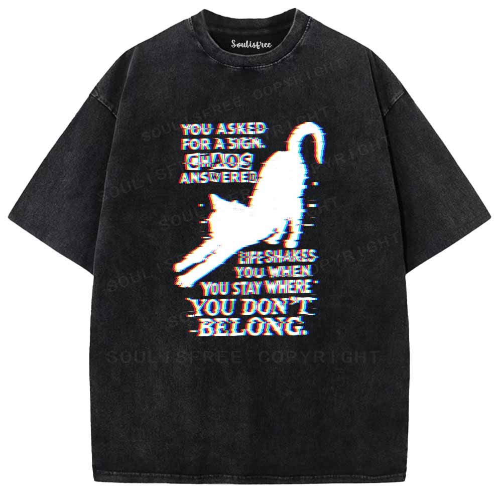 Soulisfree  Glitch cat’s life advice. Washed Tee