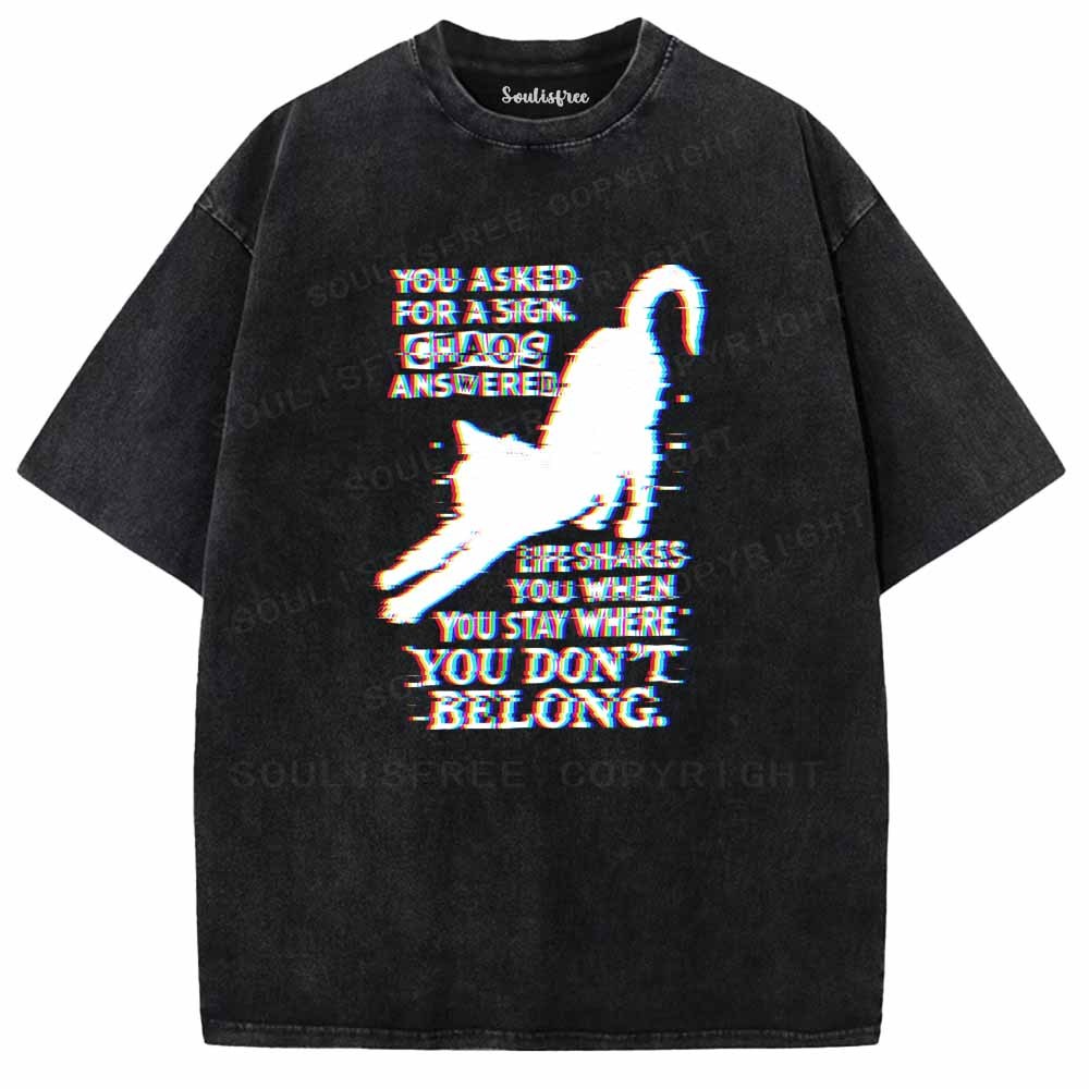 Soulisfree  Glitch cat’s life advice. Washed Tee