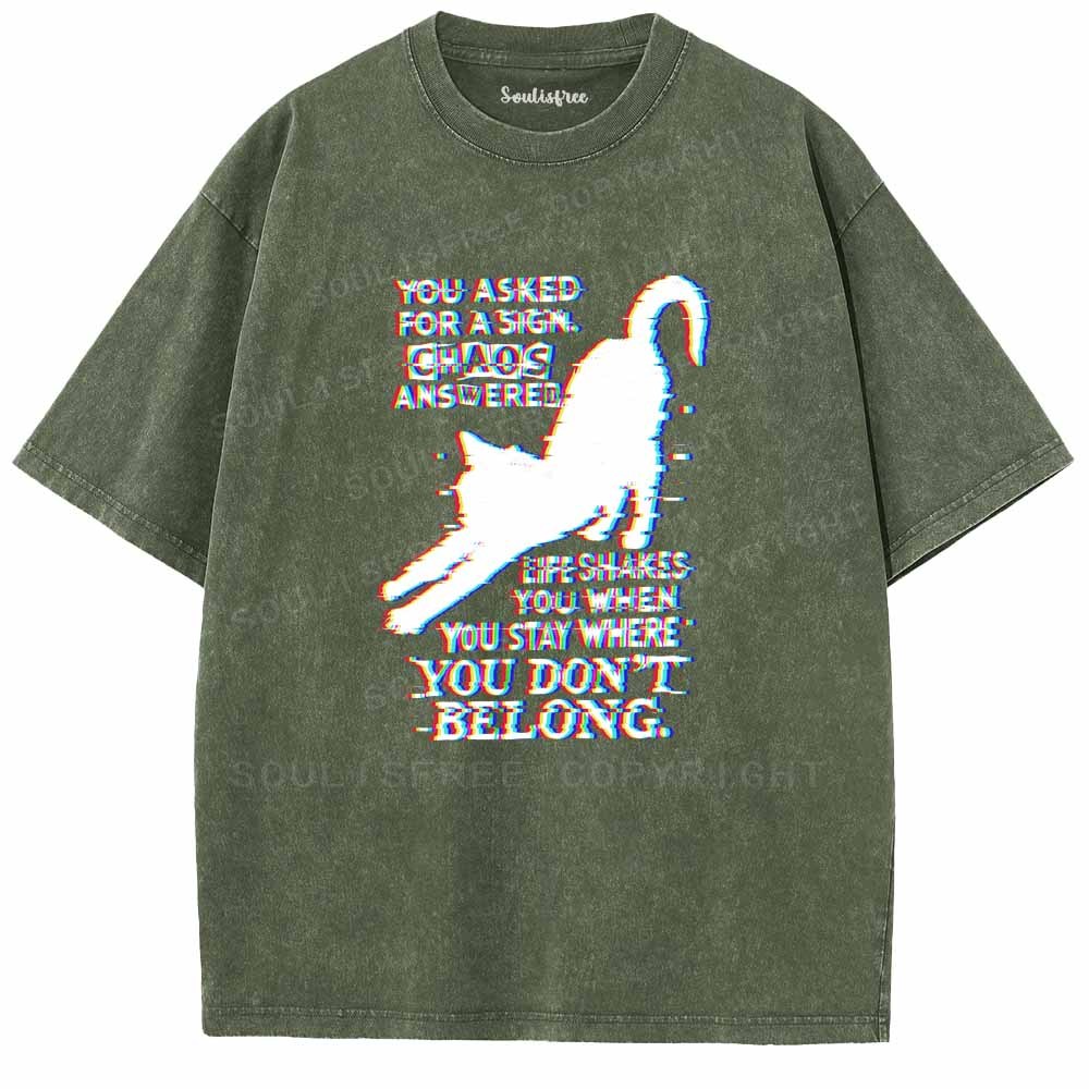 Soulisfree  Glitch cat’s life advice. Washed Tee