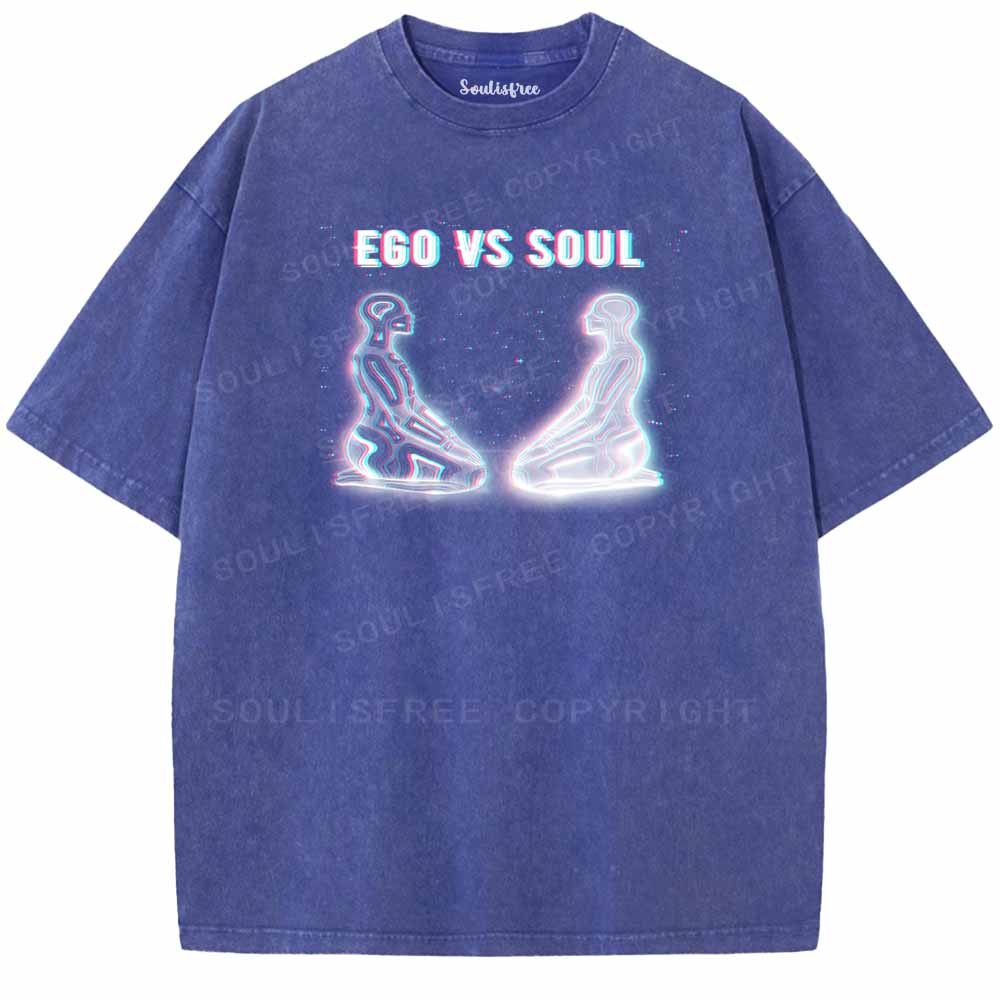 Soulisfree  EGO VS SOUL Washed Tee