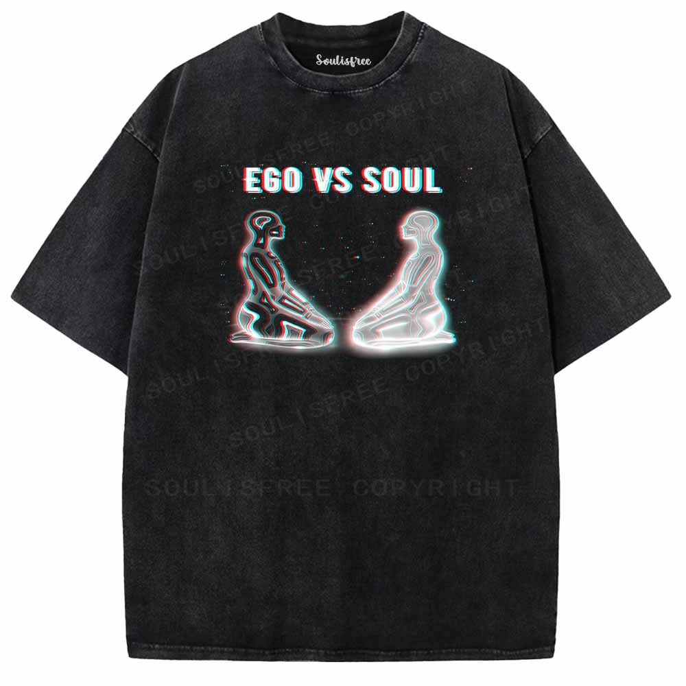 Soulisfree  EGO VS SOUL Washed Tee