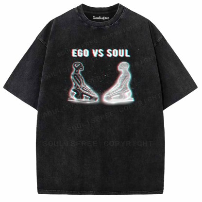 Soulisfree  EGO VS SOUL Washed Tee