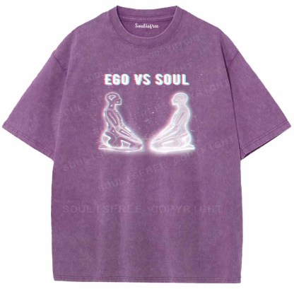 Soulisfree  EGO VS SOUL Washed Tee