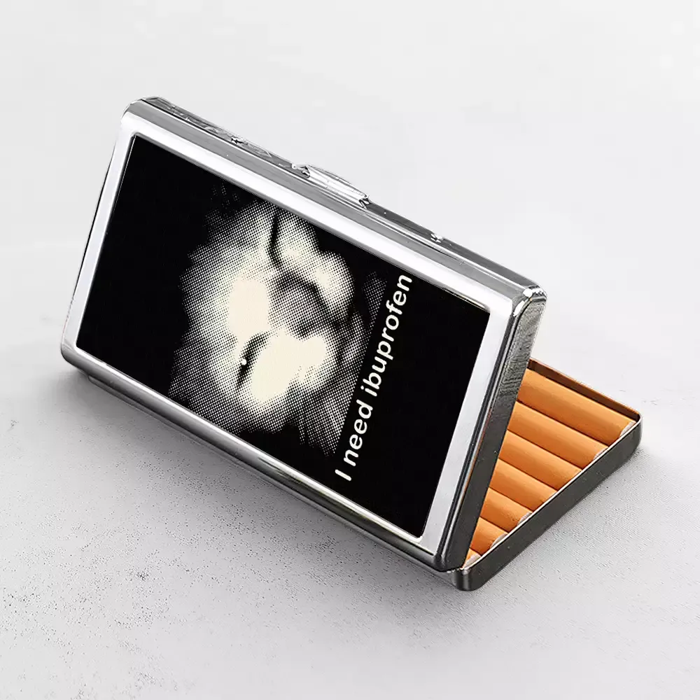 Soulisfree Tired Cat Humor Metal Pocket Case