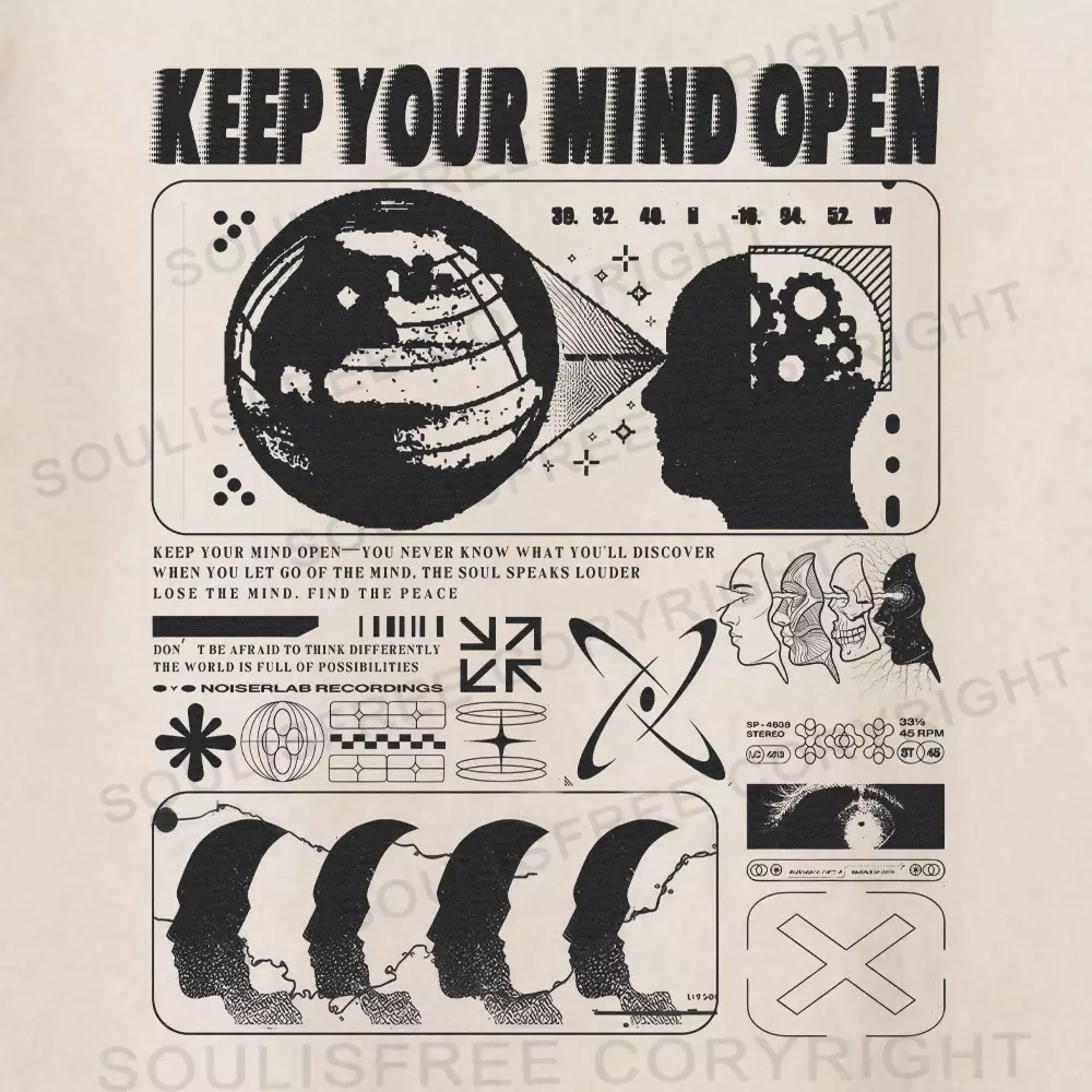 Keep Your Mind Open Washed Space T-shirt