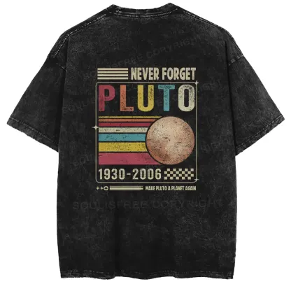 Never Forget Pluto Washed Space T-shirt