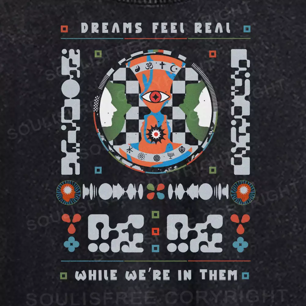 Dreams Feel Real While We're in Them Washed Crop T-shirt
