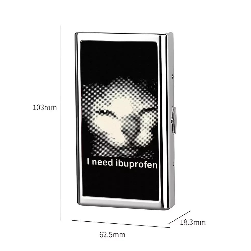 Soulisfree Tired Cat Humor Metal Pocket Case