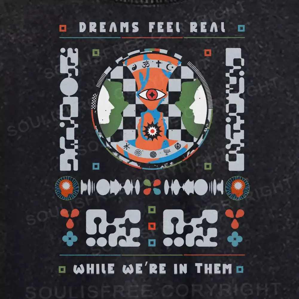 Dreams Feel Real While We're in Them Washed Crop T-shirt