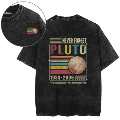 Never Forget Pluto Washed Space T-shirt
