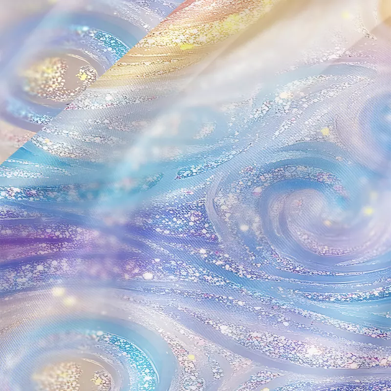 Soulisfree Glittery Rainbow Ombre Swirl Cowl Neck Satin Mini Dress