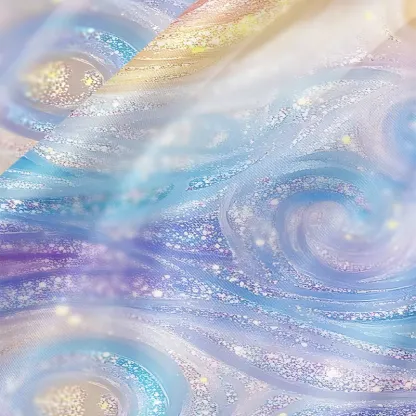 Soulisfree Glittery Rainbow Ombre Swirl Cowl Neck Satin Mini Dress