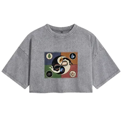 Day Or Night Washed Crop T-shirt