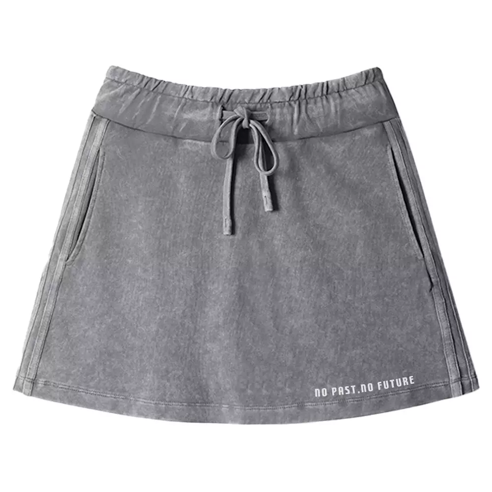 No Past , No Future Washed A-line Mini Skirt