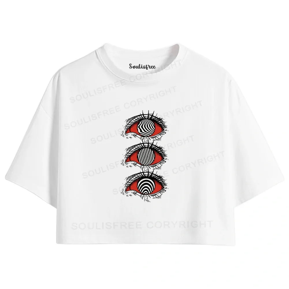 Designed Psychedelic Eye Crop Top