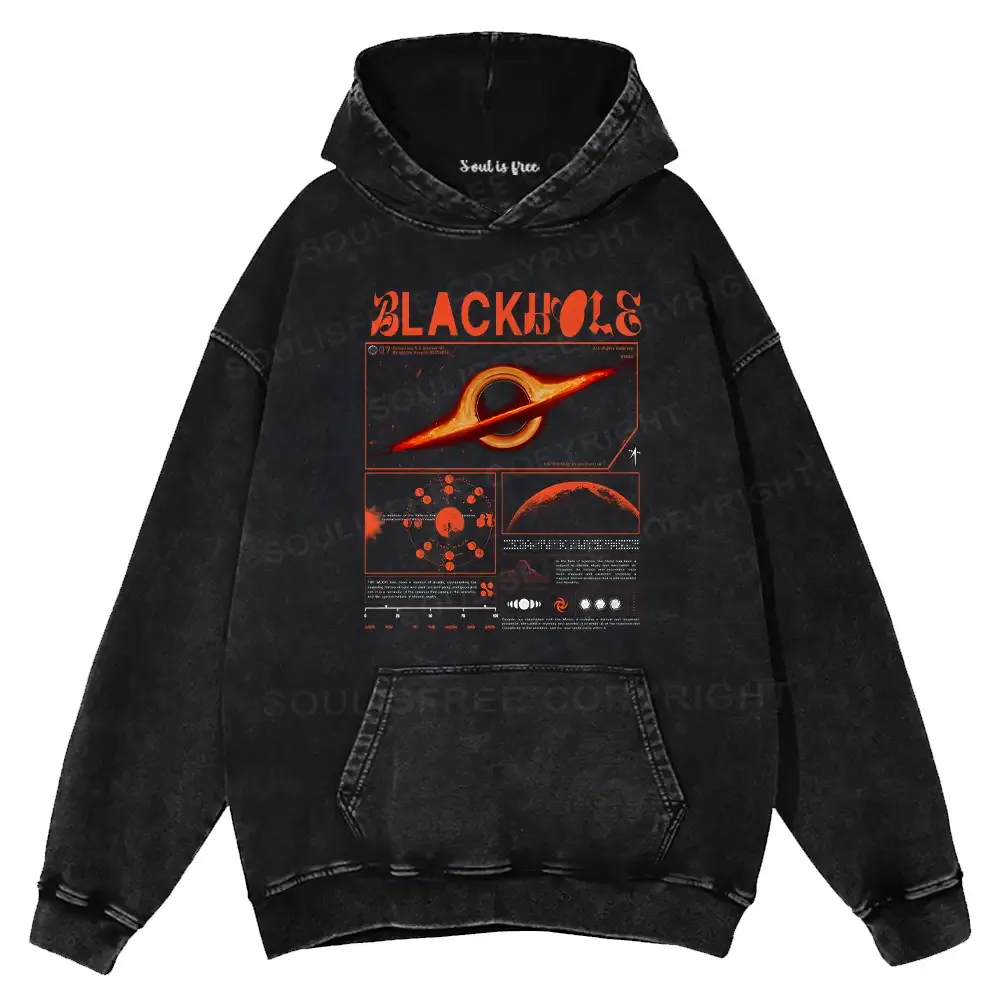 Designed The Mystery Of Black Holes Washed Hoodie