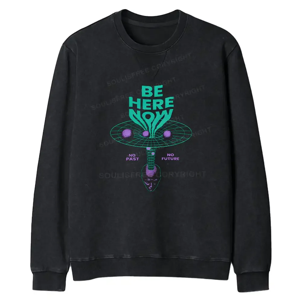 Here Now Regular Fit Washed Sweatshirt