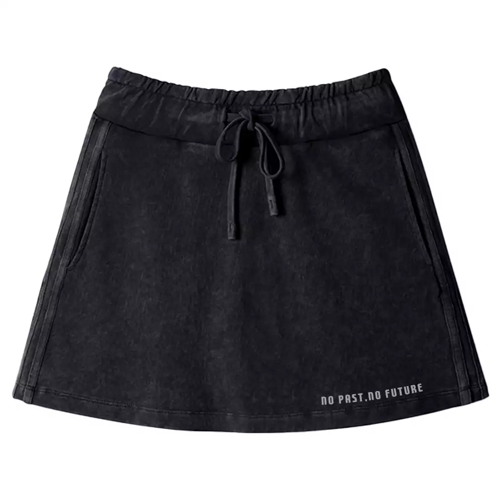 No Past , No Future Washed A-line Mini Skirt