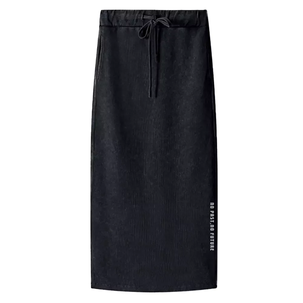 No Past , No Future Washed A-Line Maxi Skirt