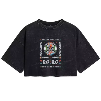 Dreams Feel Real While We're in Them Washed Crop T-shirt