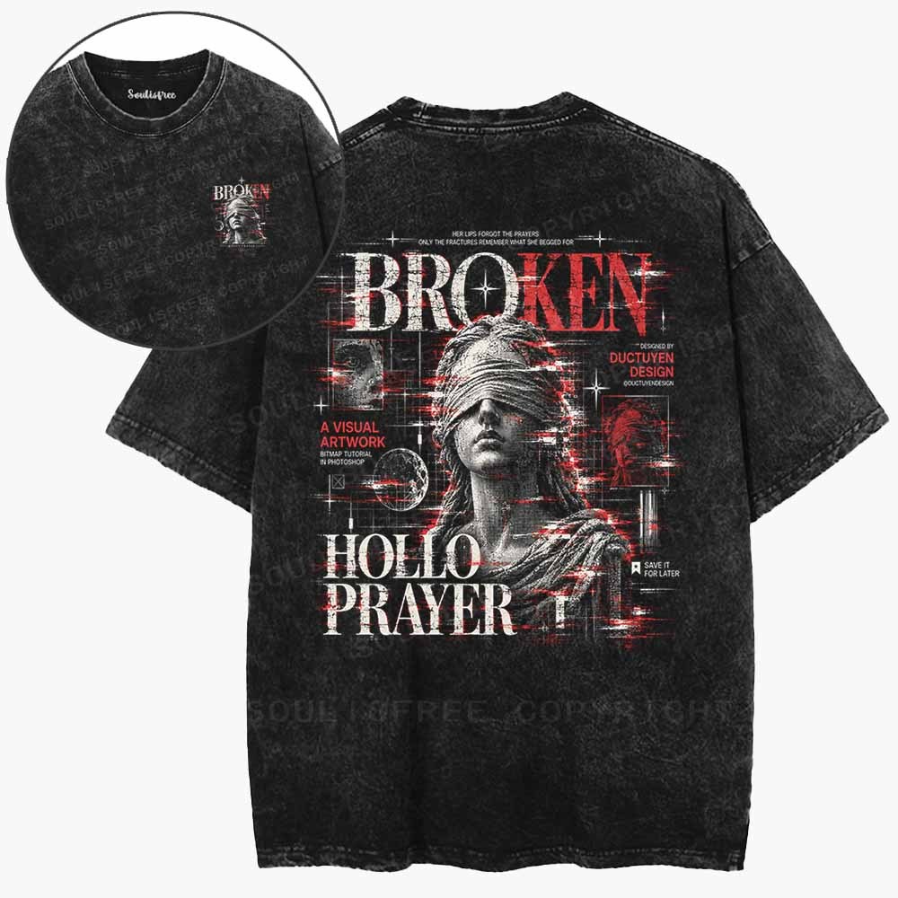 SoSoulisfree Broken Prayers Washed Tee