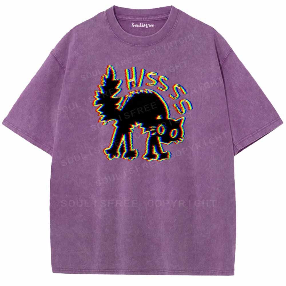 Soulisfree  ANAGLYPH HISSING CAT Washed Tee