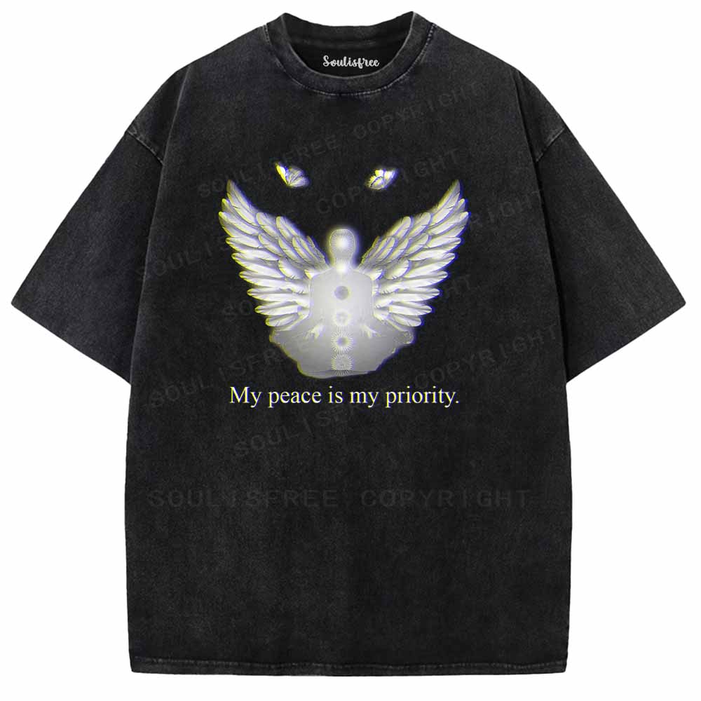 Soulisfree  My peace is my priority. Washed Tee