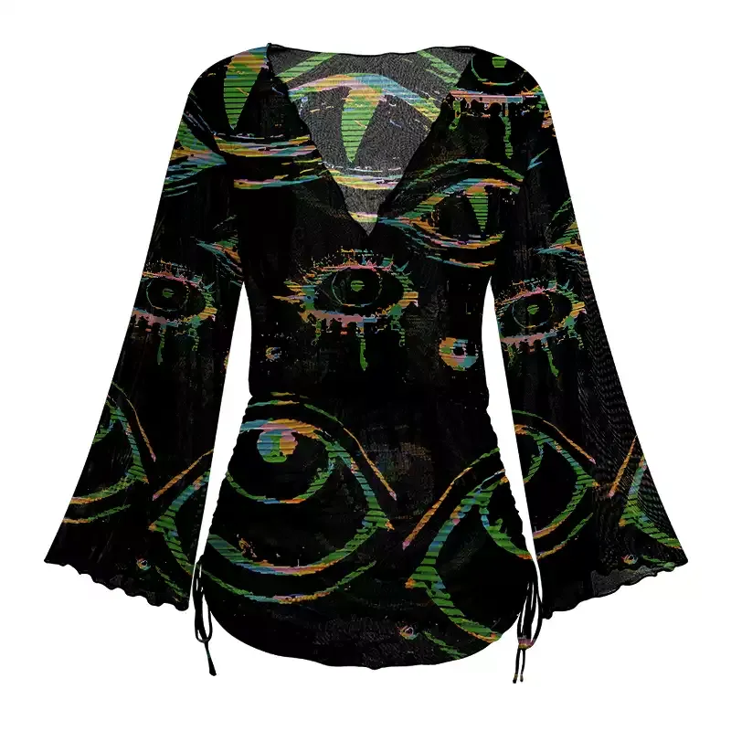 Soulisfree Glitch Vision Sheer Mesh Cover Up