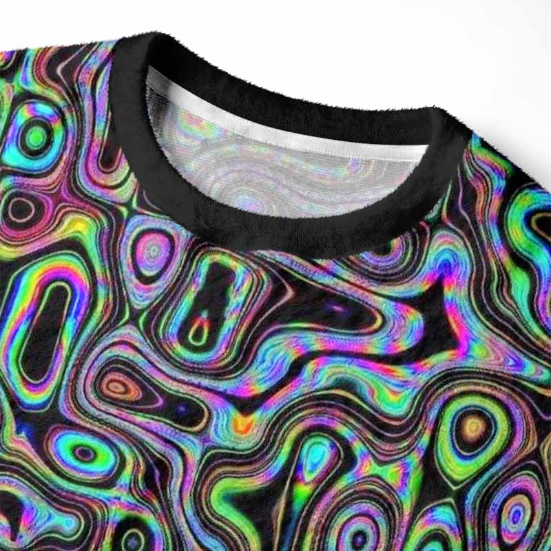 Soulisfree DIGITAL DREAMSCAPE Fuzzy Crewneck Sweater