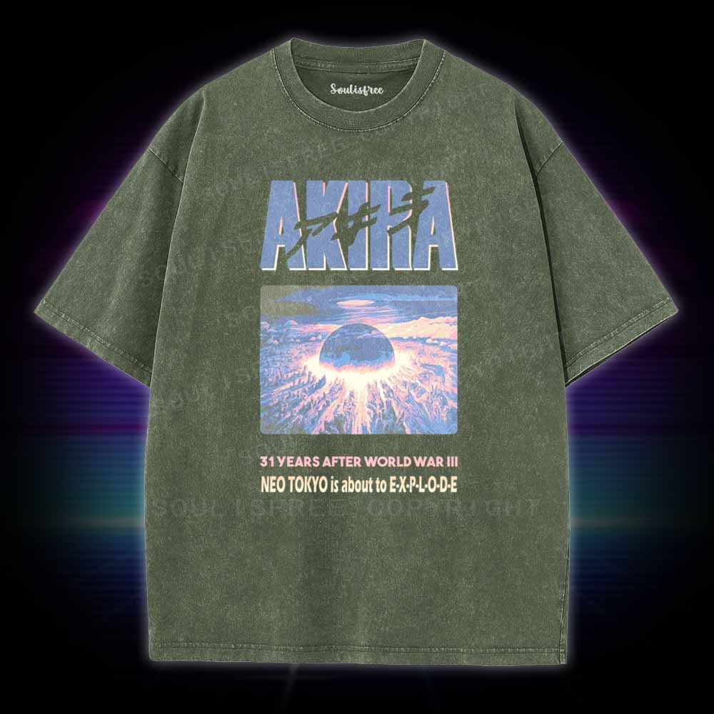 Soulisfree Neo Tokyo is about to explode Washed Tee