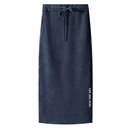 You Are Here Washed A-Line Maxi Skirt