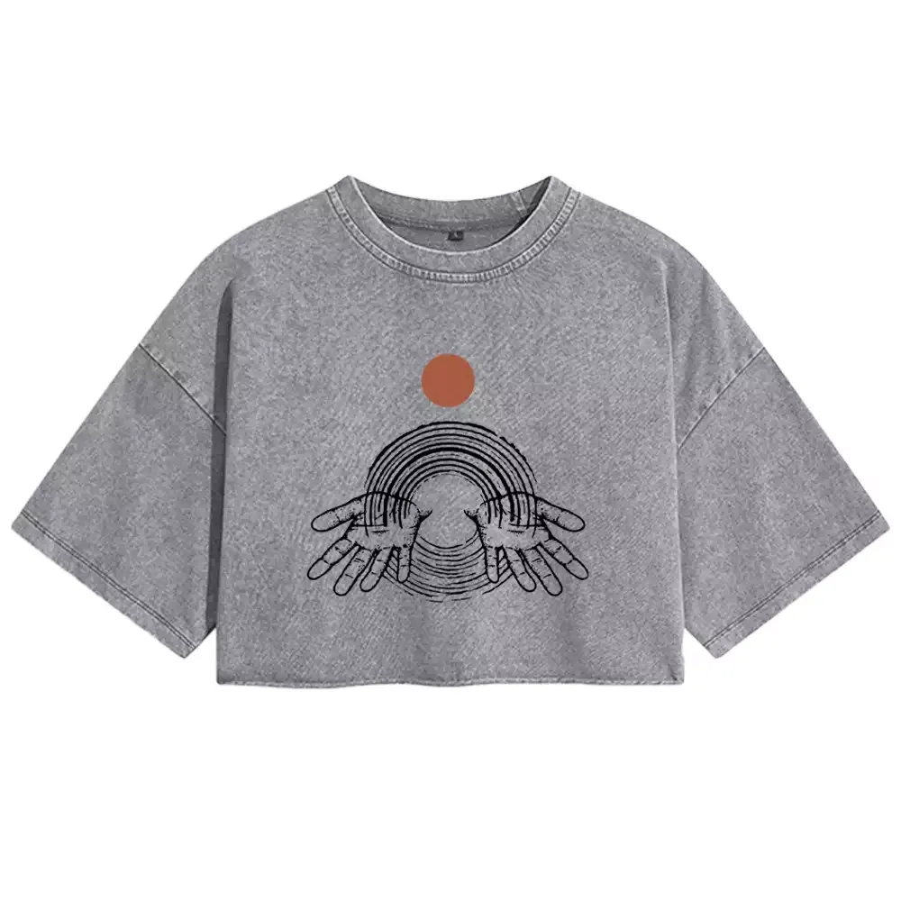 Designed Hands of Creation Washed Crop T-shirt