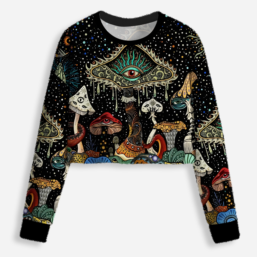 The Eyes of Nature Cropped Ugly Christmas Sweater