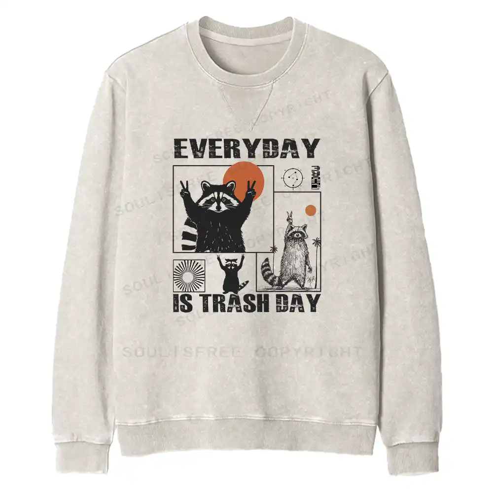 Everyday Is Trash Day Fit Washed Sweatshirt