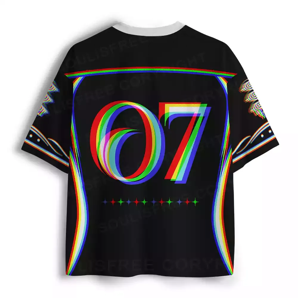 Chromatic Glitch Multi-Eye Mesh Jersey