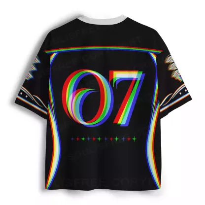 Chromatic Glitch Multi-Eye Mesh Jersey