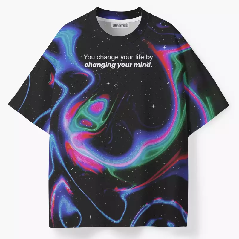 Soulisfree You Change Your Life By Changing Your Mind. ECO‑PERF Graphic Tee