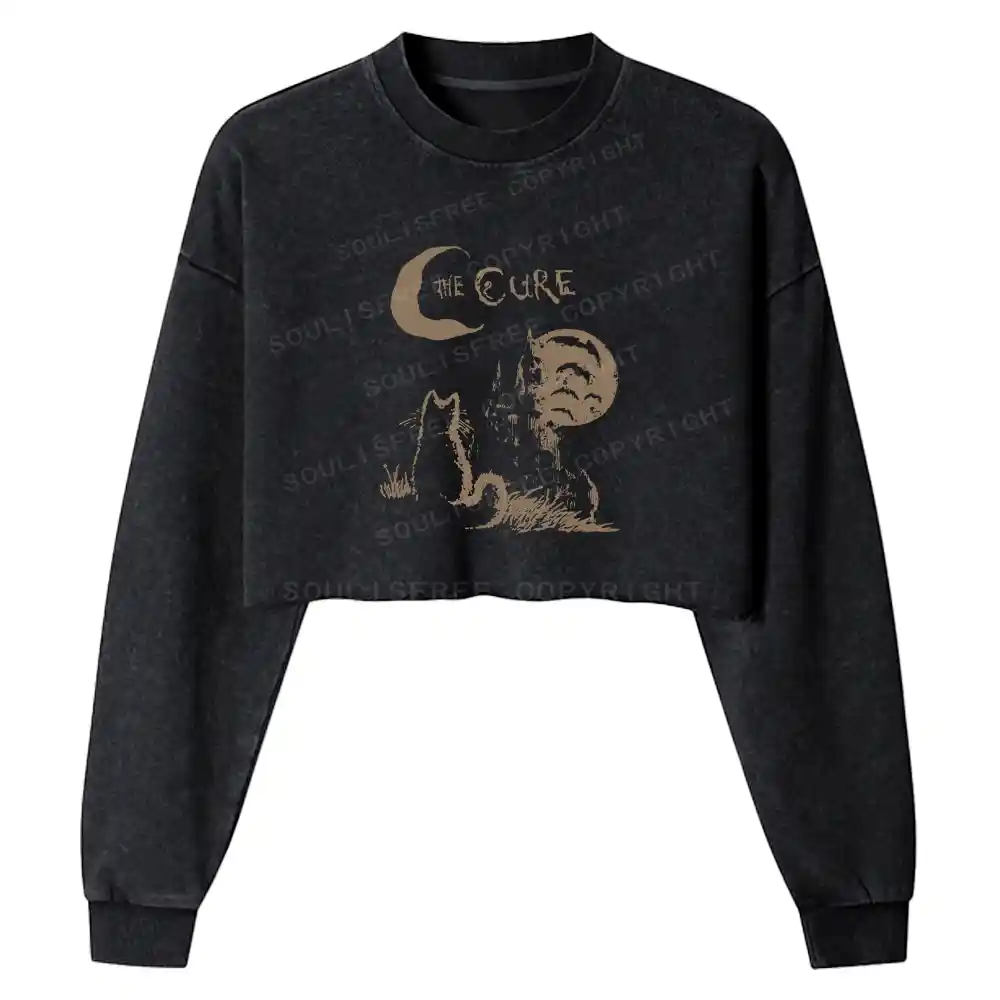 The Cure Washed Cropped Sweatshirt