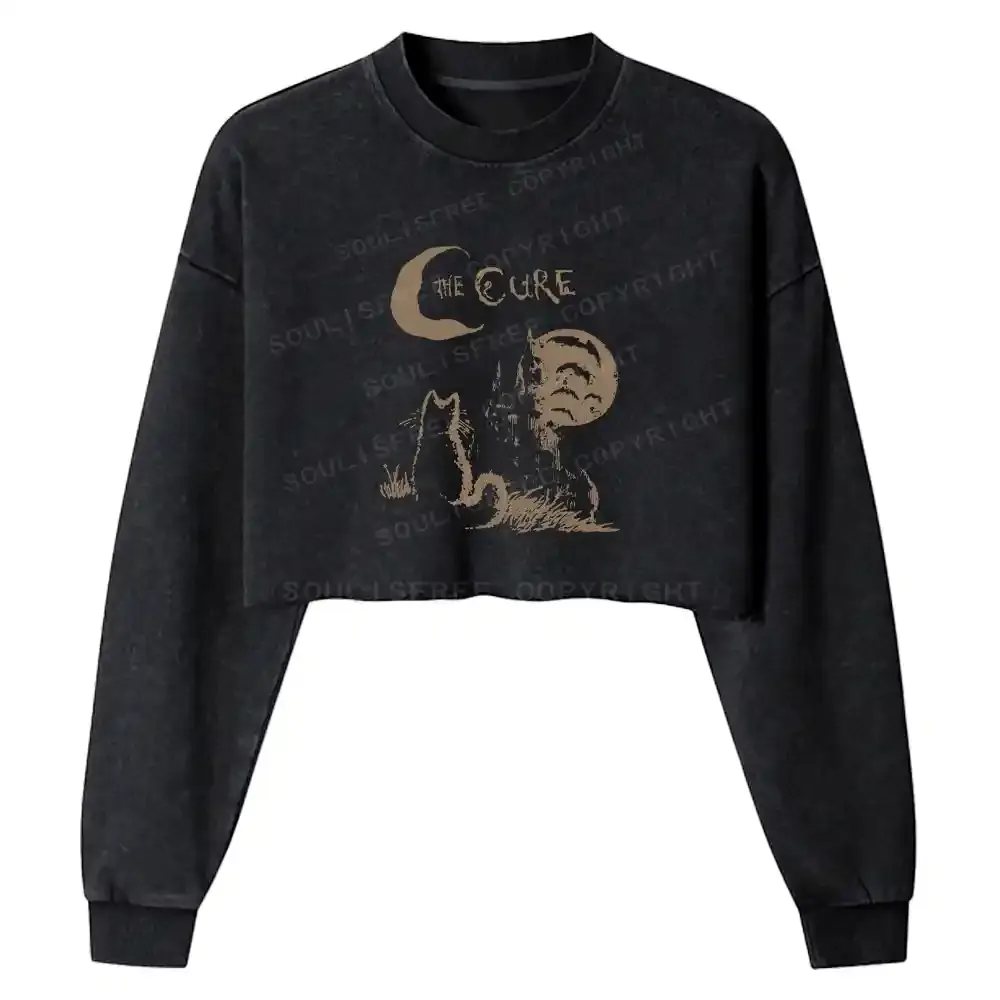 The Cure Washed Cropped Sweatshirt