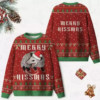 Merry Hissmas Ugly Christmas Knit Sweatshirt