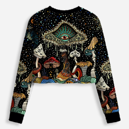 The Eyes of Nature Cropped Ugly Christmas Sweater