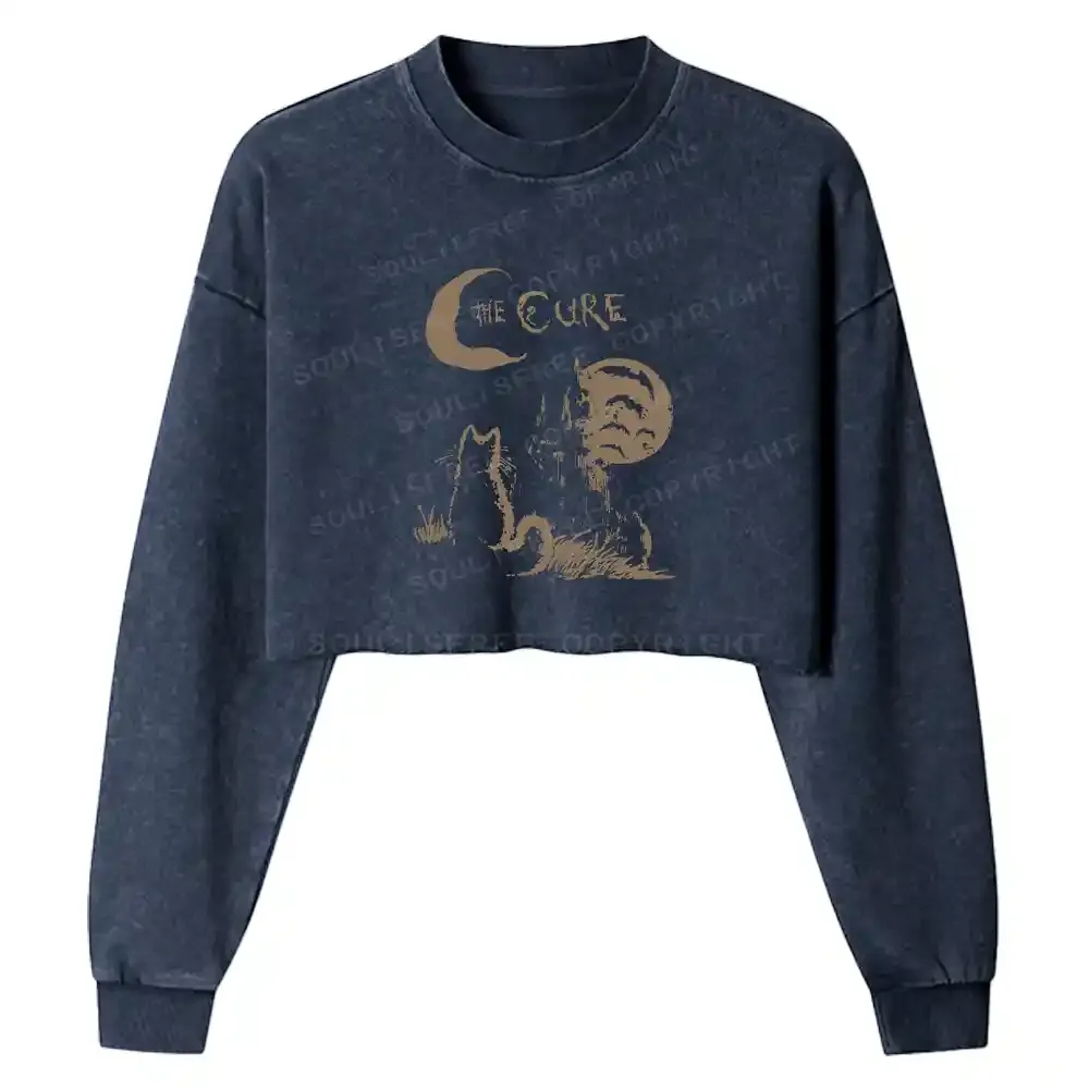 The Cure Washed Cropped Sweatshirt
