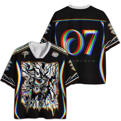 Chromatic Glitch Multi-Eye Mesh Jersey
