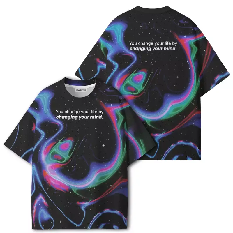 Soulisfree You Change Your Life By Changing Your Mind. ECO‑PERF Graphic Tee