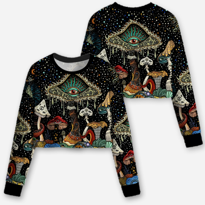 The Eyes of Nature Cropped Ugly Christmas Sweater