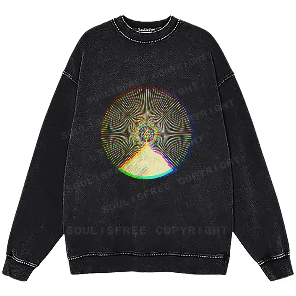 Tree of Light Washed Sweatshirts