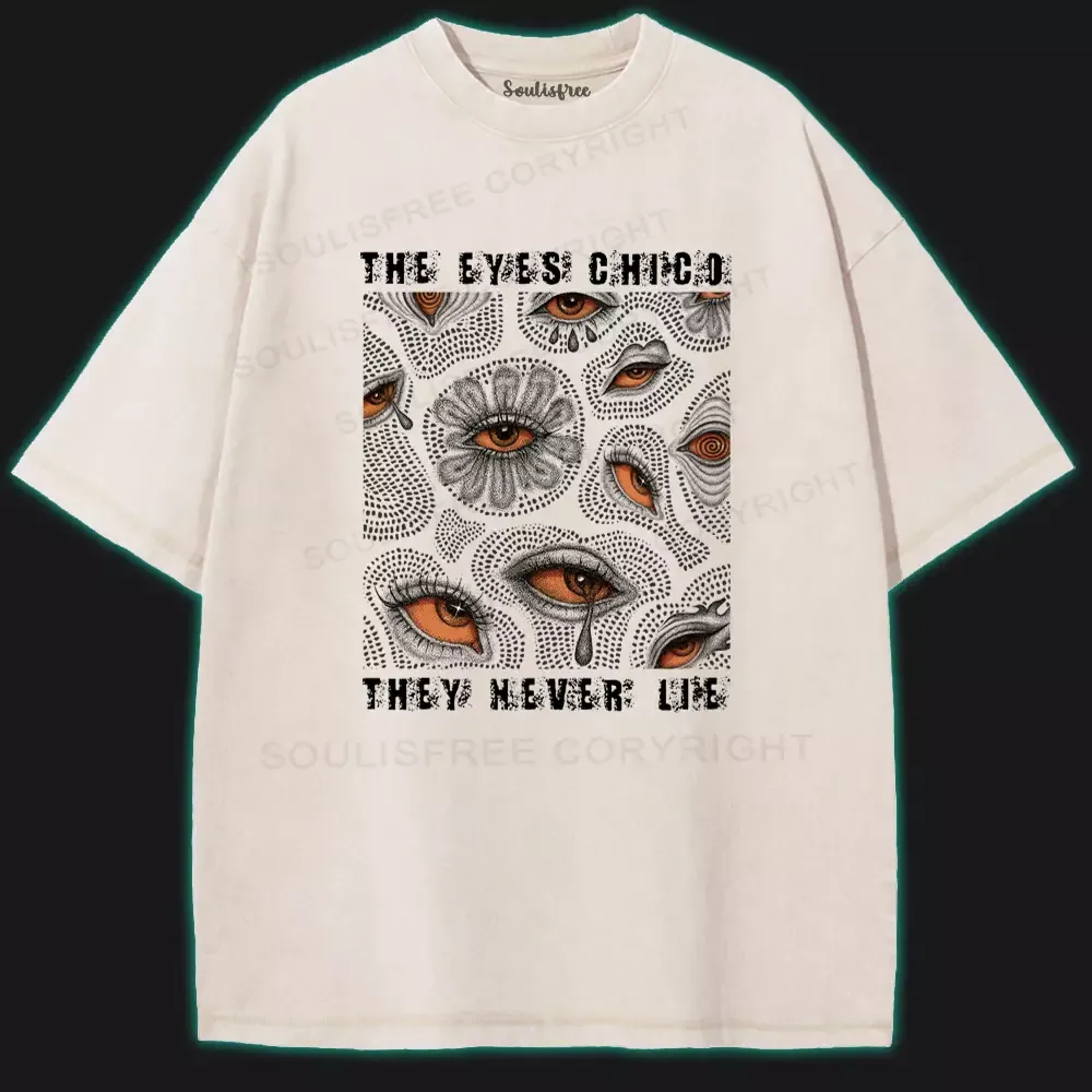 In the Eyes, There Is No Lie Washed Space T-shirt